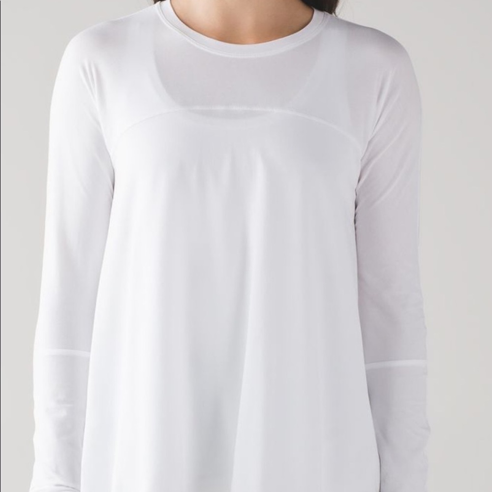 Lululemon White Acadia Long Sleeve Shirt
